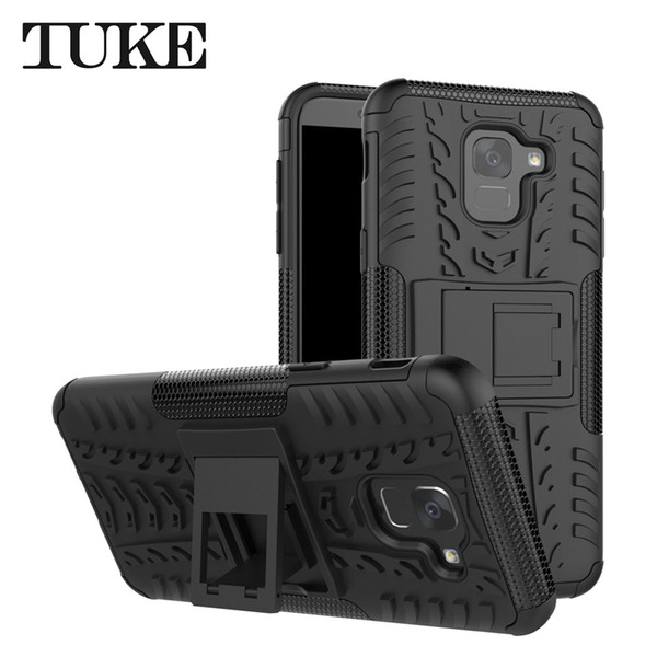 For Samsung Galaxy J6 2018 Case, Shockproof Protection Heavy Duty Combo Dual Layer Protective Case with Kickstand