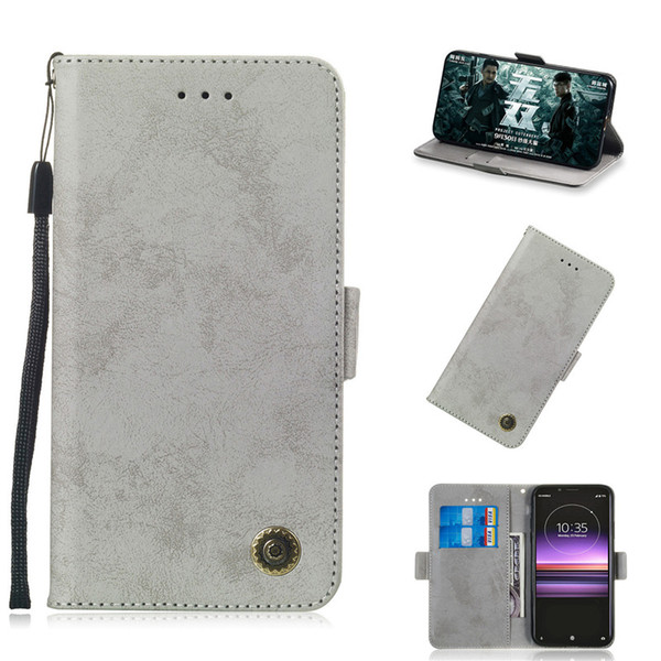 Flip Stand Case For Sony Xperia 1 Cover Wallet Retro PU Leather design Mobile Phone Bags With Card slot function