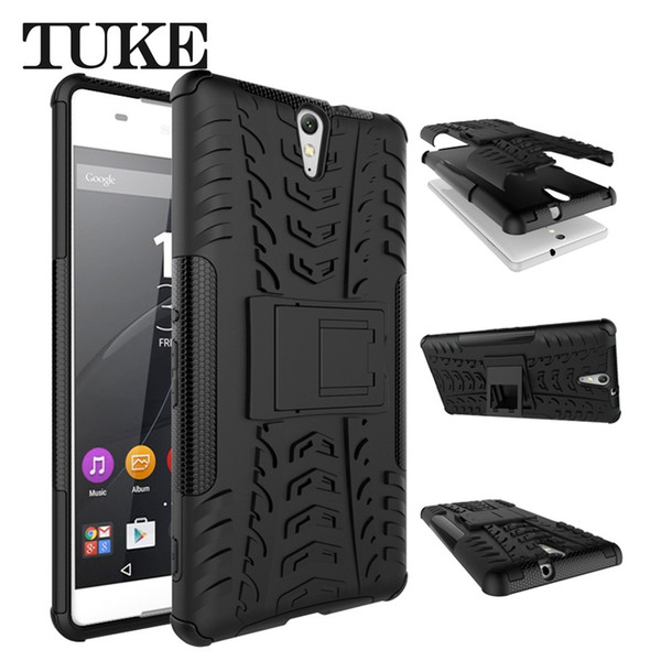 For Sony Xperia C5 Ultra Heavy Duty Dual Layer Shock Resistant Armor Kickstand Cover Protector for Xperia C5 Ultra