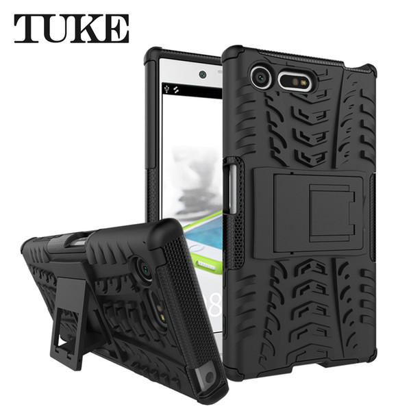 Kickstand Stand Hybrid Tough Rugged Armor Dual Layer Slim Fit PC + TPU Protective Shell Back Case Cover For Sony X Compacte