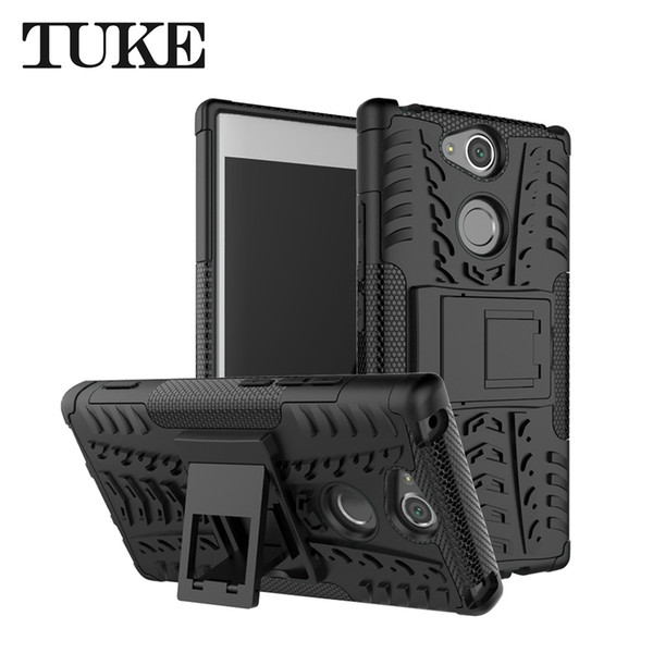 TPU And PC 2 in 1 Phone Case Cover With Kickstand Rugged Armor Dazzle Back Case Cover For Sony Xperia XA2