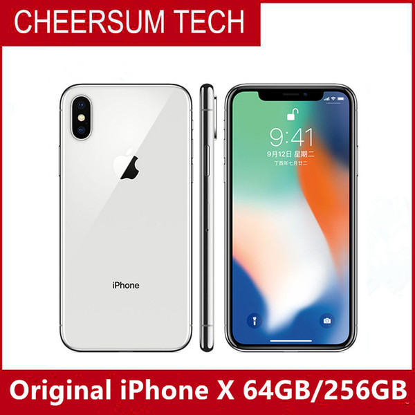 Original Unlocked Apple iPhone X iphoneX 4G LTE Mobile phone 5.8'' 12.0MP 3G RAM 64G/256G ROM Cellphone 3pcs free DHL