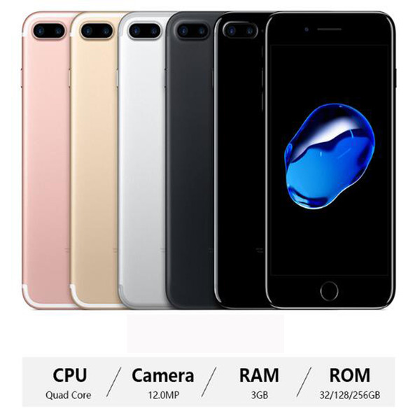 Original Unlocked Apple iPhone 7/iphone 7 plus 4G LTE Mobile phone Quad core 4.7'' 12MP 2G RAM 32G/128G/256G ROM with Fingerprint DHL