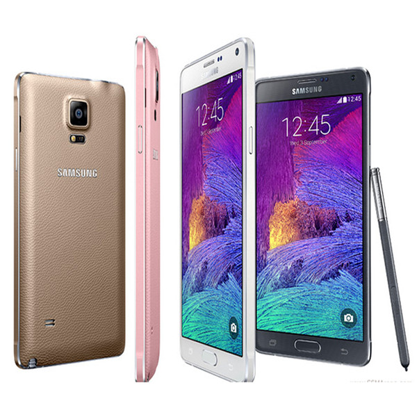 Refurbished Original Samsung Galaxy Note 4 N910F N910A N910V N910T N910P 5.7 inch Quad Core 3GB RAM 32GB ROM 16MP LTE 4G Phone DHL 1pcs