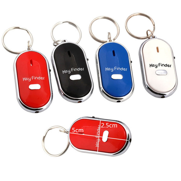 Wholesale Anti Lost LED Key Finder Locator 4 Colors Voice Sound Whistle Control Locator Key Chain Keychain Control Torch