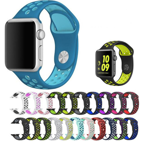 Flexible Breathable Sports Strap for Apple Watch Silicone Band Series 4/3/2/1 38 42mm 40mm 44mm Bracelet for iWatch Wristband