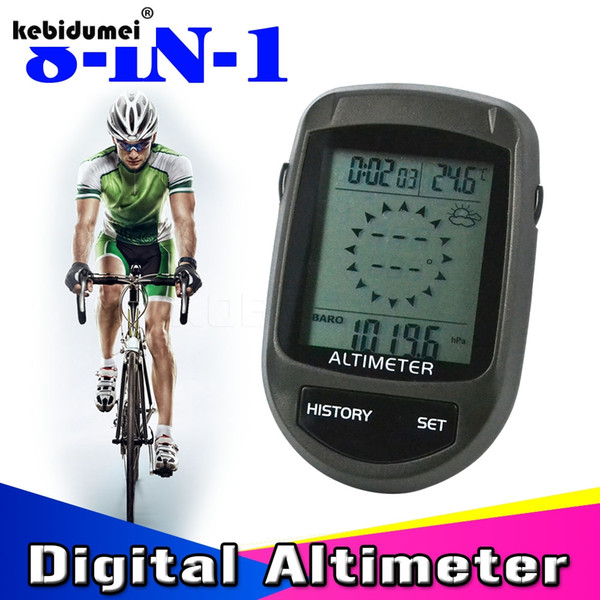 Digital 8 in1 LCD Backlight Bicycle Altimeter Compass Cycling Barometer Thermometer Temperature Weather Forecast+Bike Holder