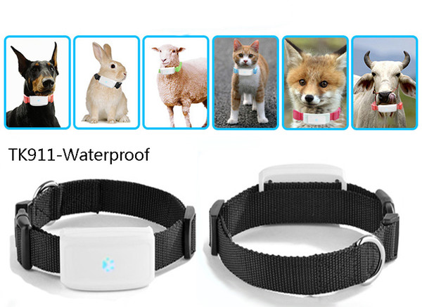 TKSTAR TK911 TK909 Waterproof Real Time Locator Pets GSM GPS Tracker For Pets Dog Cat Rabbit GPS Collar Tracking Free APP Track Alarm Device