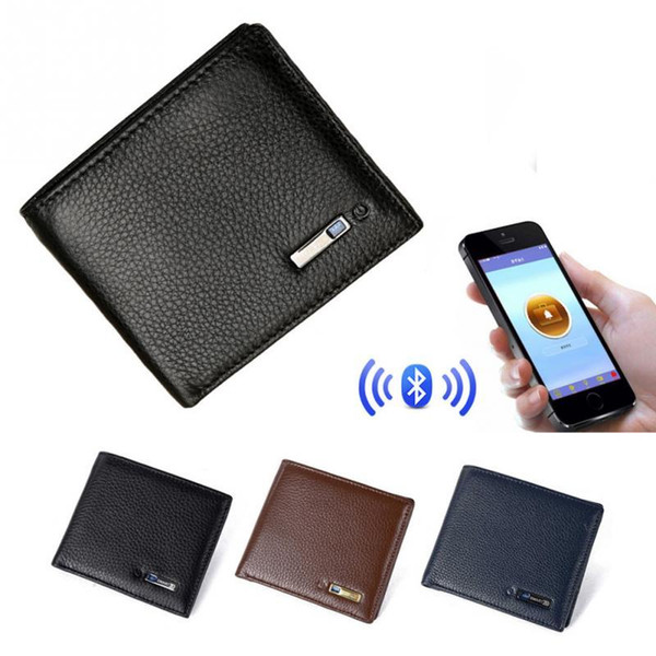 Portable Men's leather short wallet smart bluetooth anti-loss wallet top head layer cowhide wallets smart bluetooth anti-theft fashion