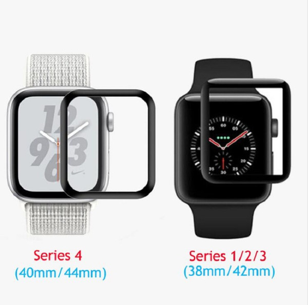 For Apple Watch series 4 3D curved edge cover Tempered glass screen protector 40mm 44mm free shipping