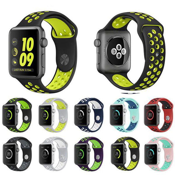 colorful silicone NK sport air hole watch band strap For Apple watch series 3 2 with series 1 strap 38mm 42mm different mood deifferent band