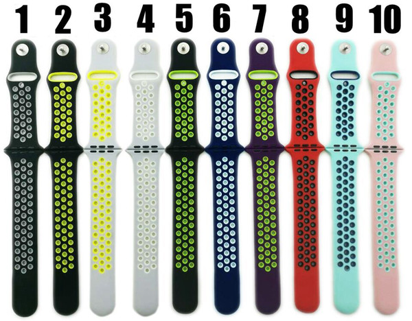 Ultra soft with air holes colorful silicone band for Apple Watch series 3 2 with series 1 strap 38mm 42mm Free DHL Shipping