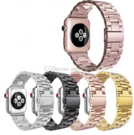 Stainless Steel Band watchband Bracelet Straps With Adapter Connector for Apple Watch Series 1 2 3 iWatch 38mm/42mm DHL Free