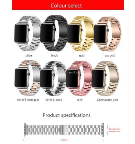 Stainless Steel Band watchband Bracelet Straps With Adapter Connector for Apple Watch Series 1 2 3 iWatch 38mm/42mm