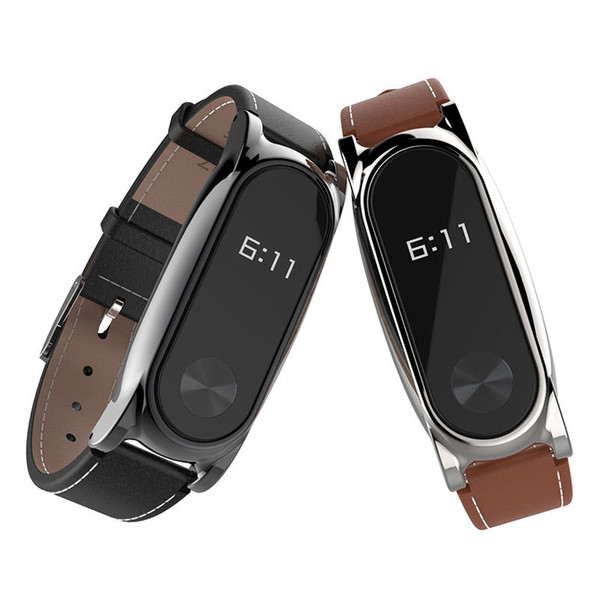 Leather Strap For Xiaomi Mi Band 2 Wrist Straps Screwless Bracelet miband2 Smart Band Replace Accessories For Mi Band 2