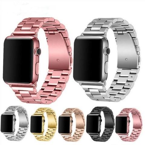 Solid Metal Band For Apple Watch 4 3 2 Wristband Stainless Steel Watch Bracelet Mesh Strap Replacement 38mm 42mm 40mm 44mm