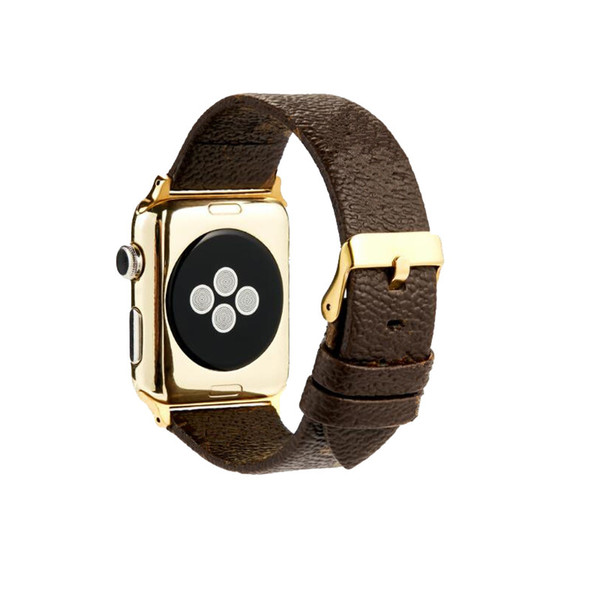 Monogram Flower Designer Luxury Smart Watch Leather Strap for A p p l e Bands i watch Series 5 4 3 38 40 42 44mm Watch Band Belt Buckle 504