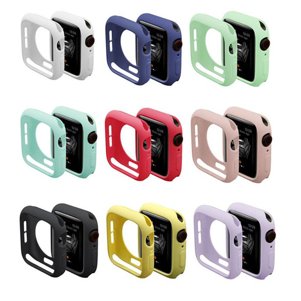 New Resistance Soft Silicone Case for Apple Watch iWatch Series 1 2 3 4 Cover Full Protection Case 42mm 38mm 40mm 44mm Band Accessories