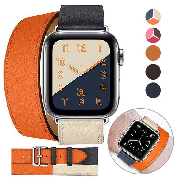 Compatible with Apple Watch Band 44mm 42mm 38mm 40mm Genuine Leather iWatch Strap Series 1 2 3 4