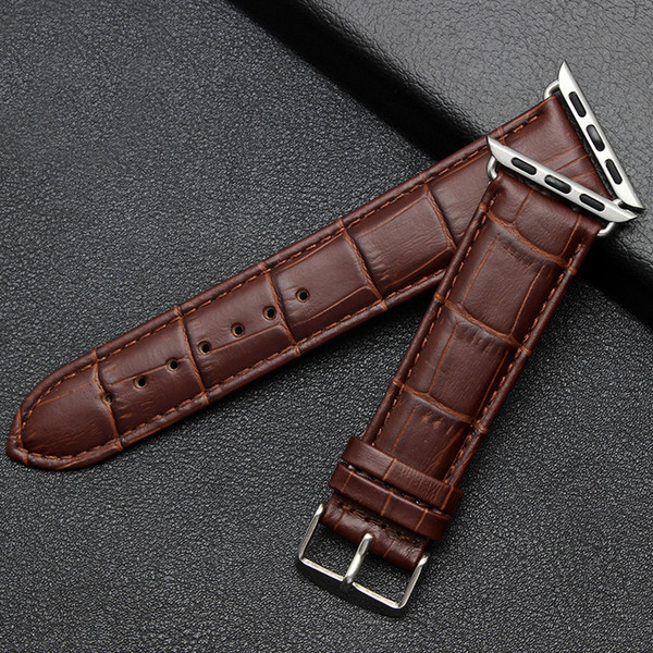 Epacket Genuine Leather Band Wrist Watch Straps With Adapter Connector for Apple Watch Series 1 2 3 iWatch 38mm/42mm