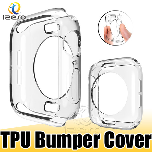 For iWatch Clear Bumper Cover Soft Transparent TPU Frame for Apple Watch Series 4 3 2 44mm 40mm 42mm 38mm with Retail Packaging