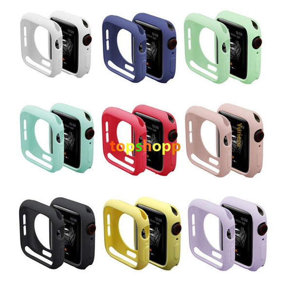 Watch Case for iWatch Series 1/2/3/4 Cover Fall Resistance Soft TPU Silicone Case for Apple Watch 44mm 40mm 38mm 42mm Cover Band Strap