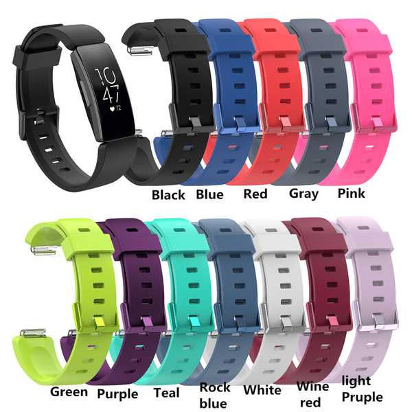 Silicone Wristband Strap Bracelet For Fitbit Inspire / Inspire HR Activity Tracker Smartwatch Replacement Watch Band Wrist Strap