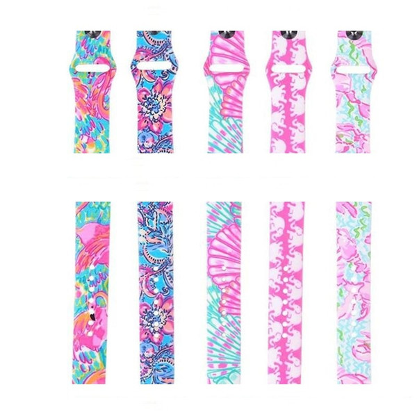 Watch Band Replacement Bands Lilly inspired Pulitzer Silicone 38mm 42mm Watch Band Straps Luxury Watchband for women girl men