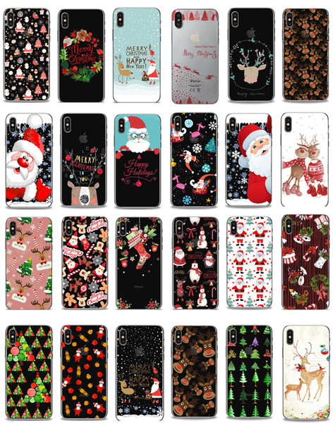 Chrismas Mobile Phone Case for Iphone X/7/8/7P/8P/6/6S/6P/6SP/5/5S Silicone TPU 25 Types