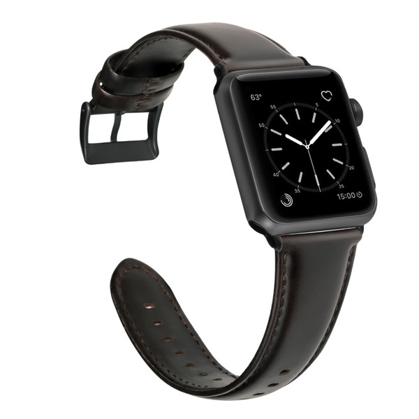 Oil Wax Leather Bracelet For Apple Watch Band 42mm 38mm / 44mm 40mm Series 4 3 2 For Apple Watch Strap iWatch Watchband