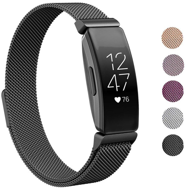 Metal Band for Fitbit Inspire HR, Mesh Stainless Steel Magnetic Replacement Band Accessories for Men and Women