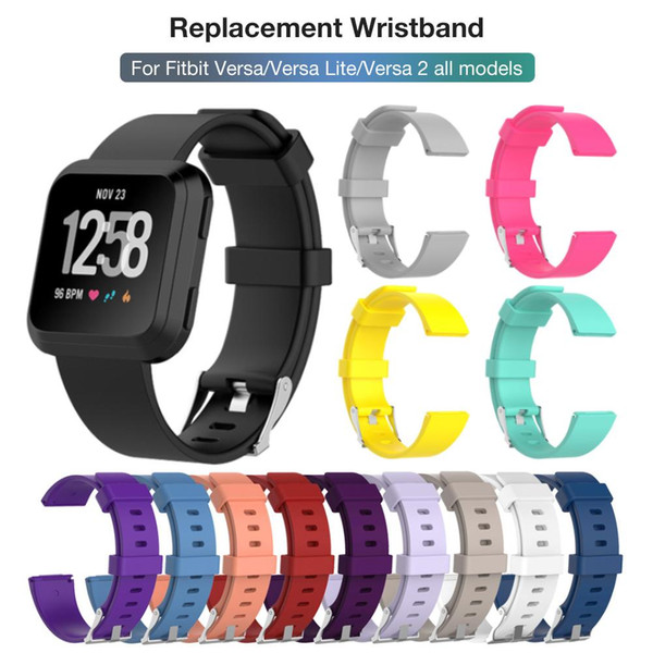 Replacement Watch Band Soft Silicone Watch Strap Accessories For Fitbit Versa/Versa Lite/Versa 2 Smart Band Accessories