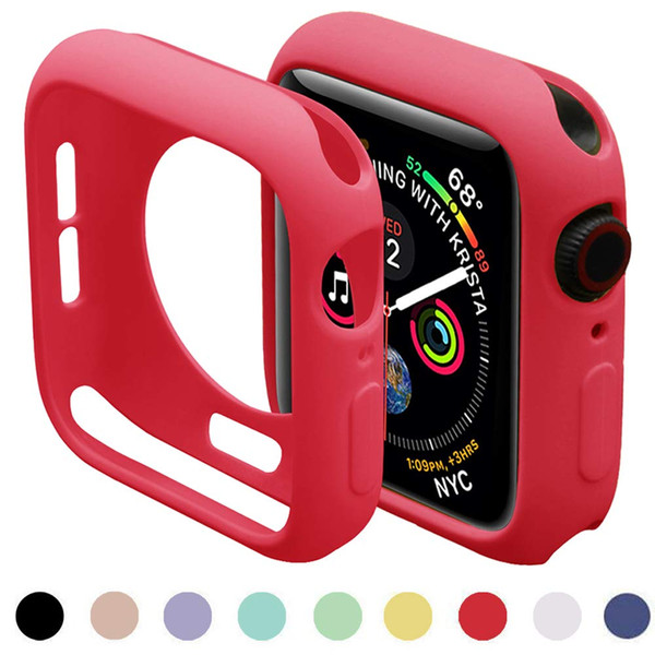 For Apple iWatch 40mm 44mm Soft Silicone Case Resistance Slim Watch Cover Protector for iWatch Series 5 4 3 2 1