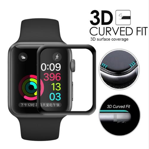 For Apple Watch 3D Curved Full Coverage Tempered Glass Screen Protector 42mm 38mm 44mm Anti-Scratch Bubble-Free For iWatch Series 1/ 2/ 3/4