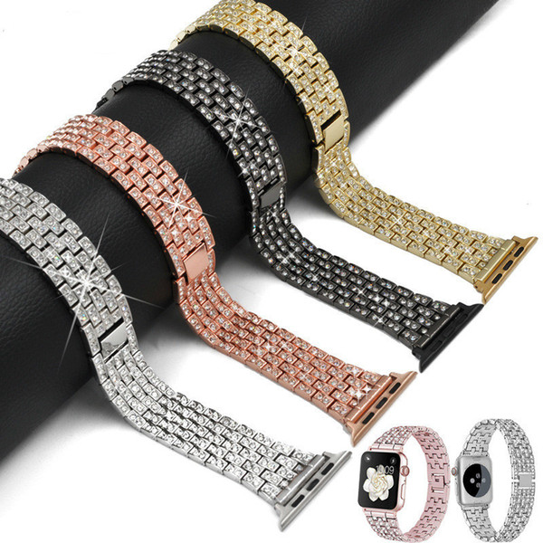 Apply Apple Diamond Watchband Metal Fully-jewelled Stainless Steel Alloy Watchband Apple Watch