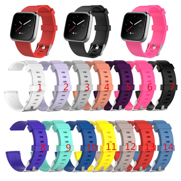 Silicone Replacement Straps for Fitbit Versa / Versa Lite Watch Intelligent Neutral Classic Bracelet Wrist Strap Band 14 Colors Free DHL