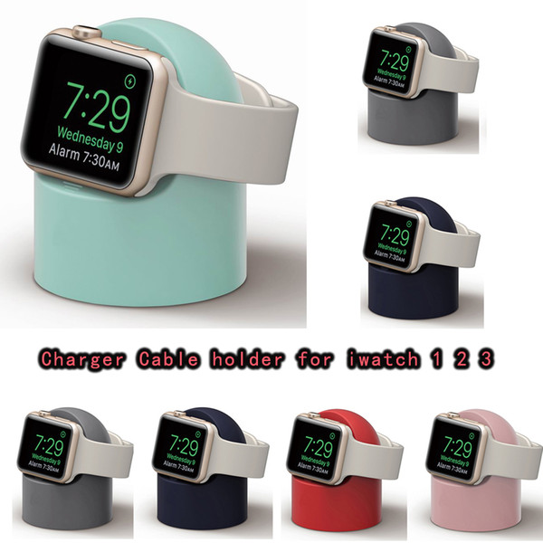 Charger Cable holder for iwatch 1 2 3 Docks Silicone Charge Stand Holder Station Dock for Apple Watch Series 1/2/3/4 42mm 38mm