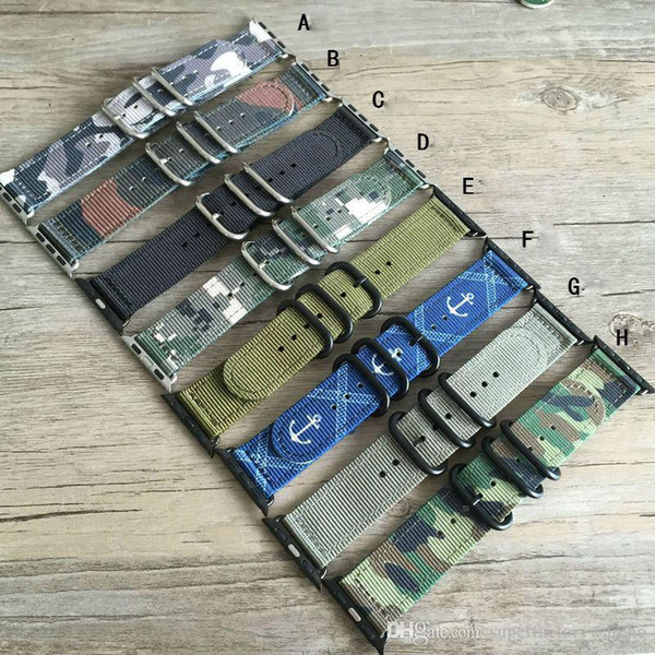 New for Apple Straps Watchband Fine woven nylon strap Iwach camouflage nylon canvas strap 38MM/42MM