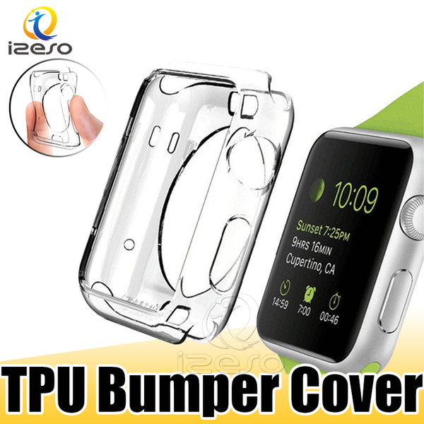 Transparent TPU Soft Cover Frame for Apple Watch Series 4 3 2 38mm 40mm 42mm 44mm Crystal GEL Bumper with OPP Bag izeso