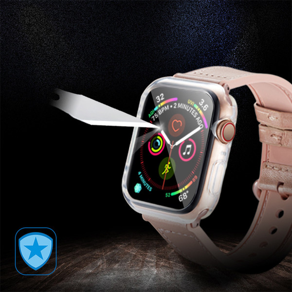 Luxury Clear TPU Silicone Watch Case For Apple Watch Series 5 4 3 2 Gel Soft Front Screen 360 Full Covered Watch Cover