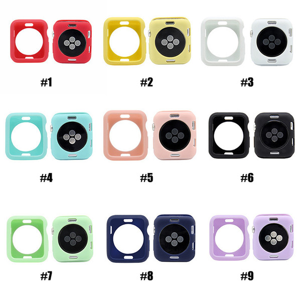 Silicone Case for Apple Watch 1 2 3 4 Series Soft TPU Protective Cover For iWatch 42mm 38mm 40mm 44mm All Round Protection