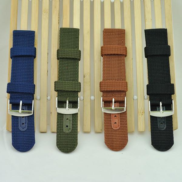 50pcs/lot Outdoor Sports Thickened Nylon Watch Belt Canvas Watch Belt Waterproof Watch Belt 18 | 20 | 22 | 24mm Spot Wholesale