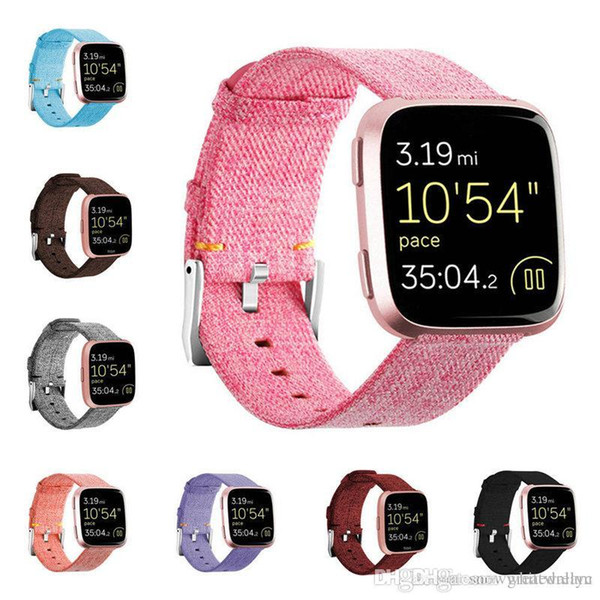 ashion Nylon Fabric Replacement Wristband Wrist Bands Watch Band Strap Accessories for Fitbit Versa Sport Smartband