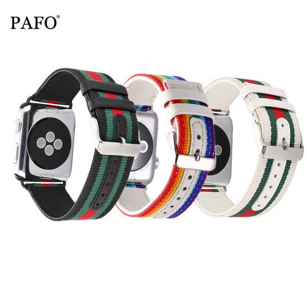 2018 band for apple watch series 4 3 2 1 woven nylon band fabric-like feel strap for iWatch new pride edition classic buckle