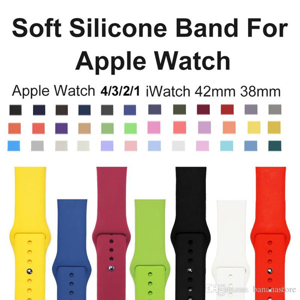 Sport Silicone strap For Apple Watch Band 42mm 38mm Bracelet Watchbands Straps Iwatch Series 4/3/2/1 Wrist Watch Belt