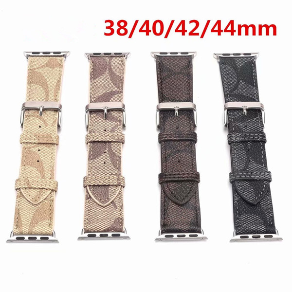 Luxury Leather Bands Compatible for Apple Watch Band 38m 40mm 42mm 44mm Series 4 3 2 1 Vintage Leather Replacement Designer Wristband