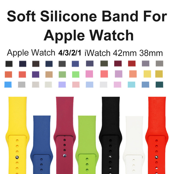 Sport Silicone strap For Apple Watch Band 42mm 38mm Bracelet Watchbands Straps Iwatch Series 4/3/2/1 Wrist Watch Belt