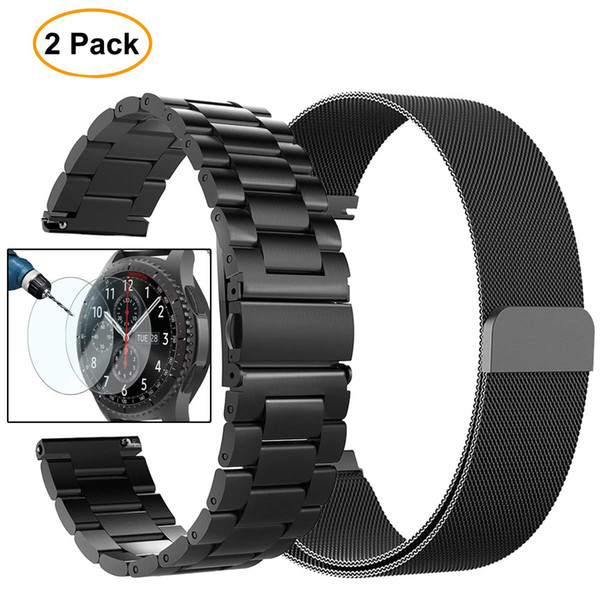 22mm Universal Milanese Loop band for Samsung Gear S3 Classic/S3 Frontier/galaxy watch 46mm Adjustable Stainless Steel Strap