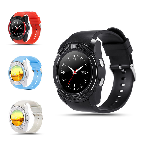 V8 Smart Watch Clock With Sim TF Card Slot Bluetooth suitable for ios Android Phone Smartwatch IPS HD Full Circle Display MTK6261D