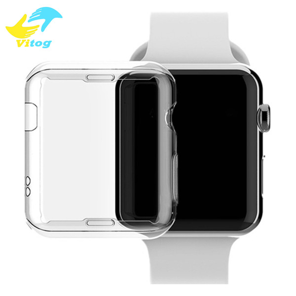 Watch Screen Case PC Abrasion-resistant Anti-scratch Screen Protector Shell for Apple Watch Series 1 2 3 4 38 40 42 44mm Clear with opp bag